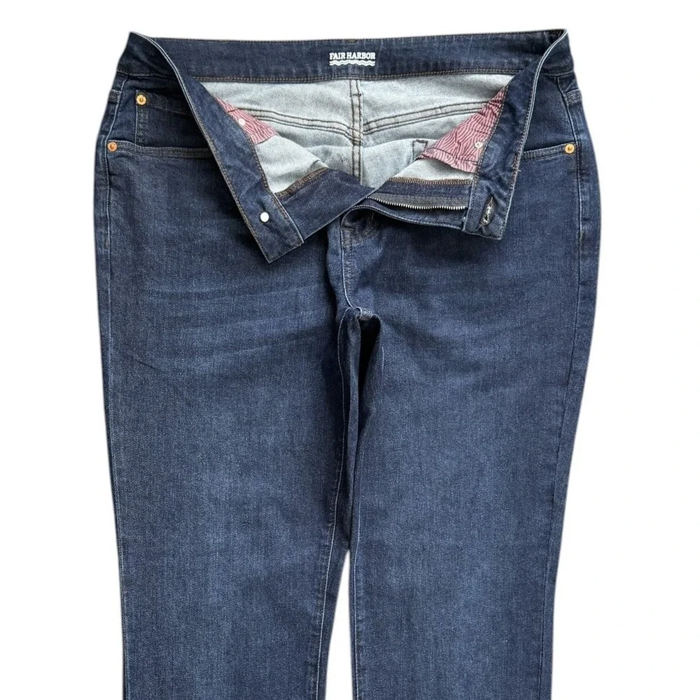 Fair Harbor Jeans Mens 34x32 Blue Deep Sea Wash Stretch Straight Leg Denim